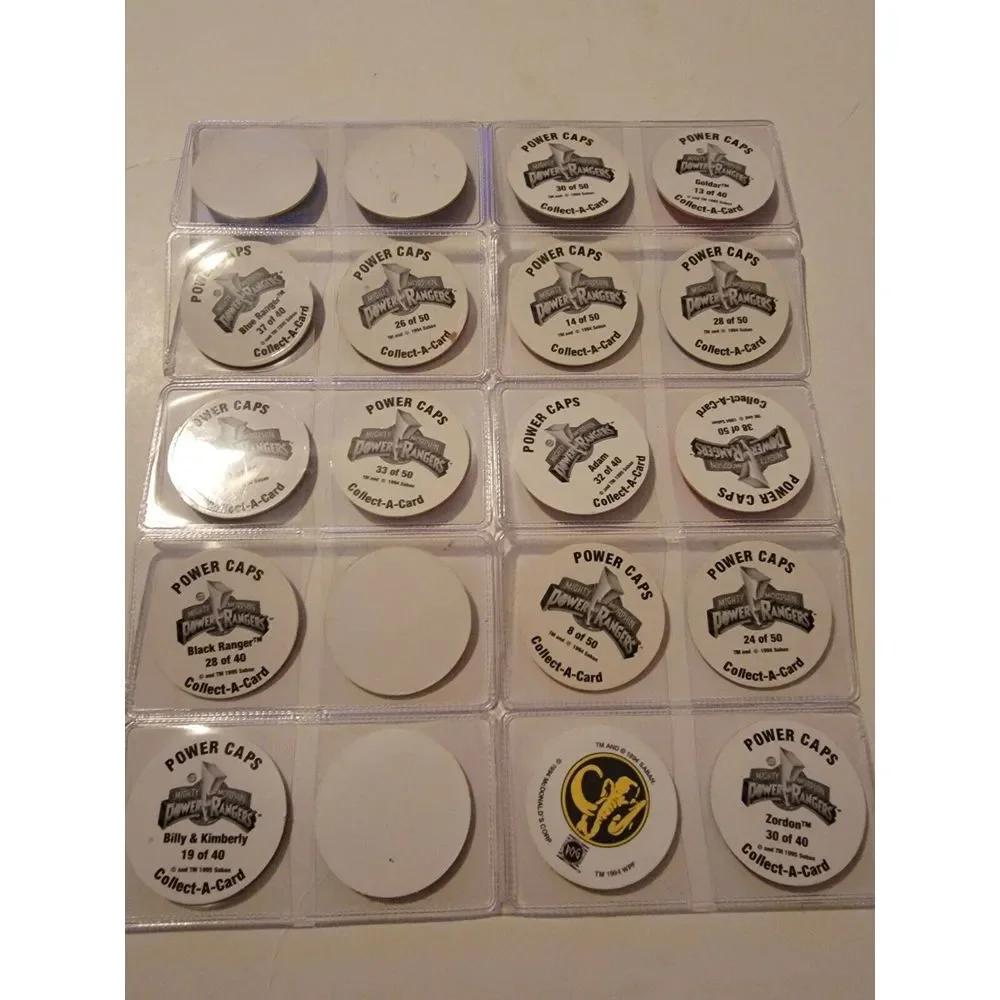 Lot Of 20 Vintage POGs Misc. Mighty Morphin Power Rangers Caps Saban 90s